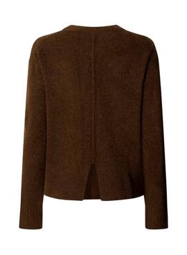 Maillot Pepe Jeans Cecil marron à col rond pour femme
