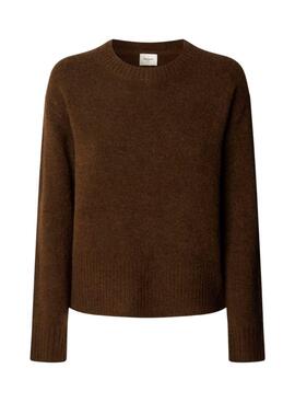 Maillot Pepe Jeans Cecil marron à col rond pour femme