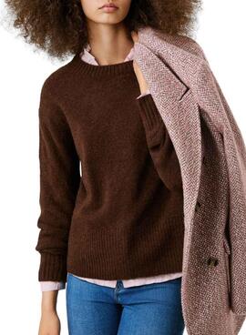 Maillot Pepe Jeans Cecil marron à col rond pour femme