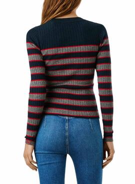 Maillot Pepe Jeans Clarisse en canalé con estampado de rayas para mujer.