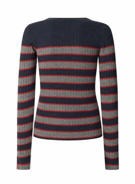 Maillot Pepe Jeans Clarisse en canalé con estampado de rayas para mujer.
