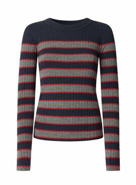 Maillot Pepe Jeans Clarisse en canalé con estampado de rayas para mujer.