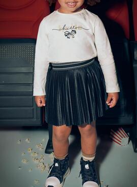 Jupe plissée noire en tricot pour fille Mayoral