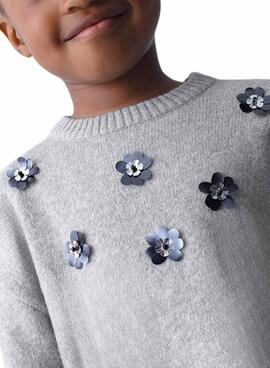 Robe de maires tricotée grise pour fille
