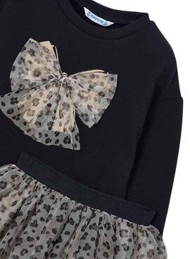 Ensemble jupe Mayoral en tulle et sweat-shirt noir pour fille.
