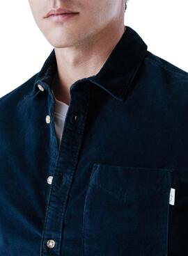 Chemise en velours côtelé bleu marine pour homme de Pepe Jeans Clayton