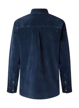 Chemise en velours côtelé bleu marine pour homme de Pepe Jeans Clayton