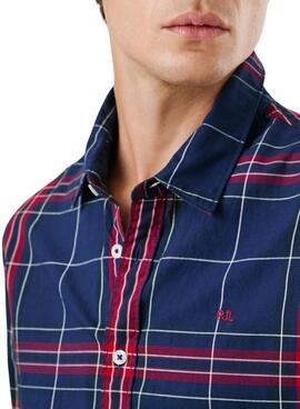 Chemise Pepe Jeans Courtney à carreaux bleus pour homme