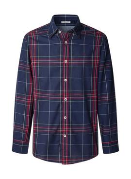 Chemise Pepe Jeans Courtney à carreaux bleus pour homme