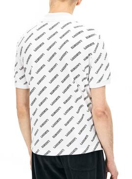 Polo Lacoste Live Imprimé Blanc Pour Homme
