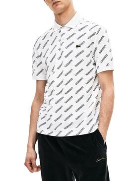 Polo Lacoste Live Imprimé Blanc Pour Homme