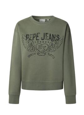 Sweatshirt Pepe Jeans Beberly verte pour femme