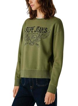 Sweatshirt Pepe Jeans Beberly verte pour femme