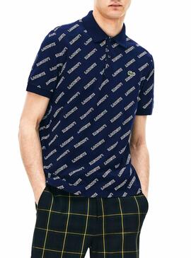 Polo Lacoste Live Imprimé Marine Pour Homme