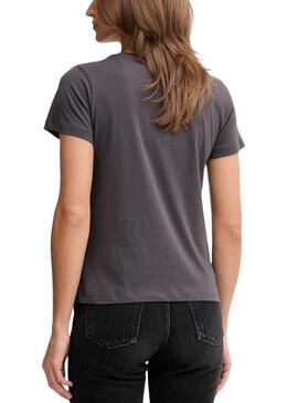 T-shirt Pepe Jeans Bertie cloutée grise pour femme