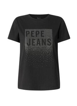 T-shirt Pepe Jeans Bernadette cloutée noir pour femme
