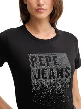 T-shirt Pepe Jeans Bernadette cloutée noir pour femme