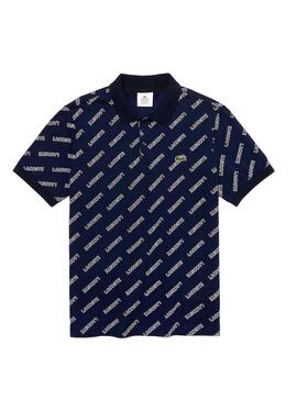 Polo Lacoste Live Imprimé Marine Pour Homme