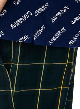 Polo Lacoste Live Imprimé Marine Pour Homme