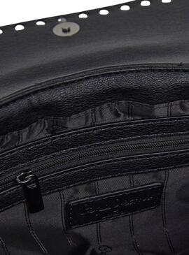 Sac Pepe Jeans Gemma matelassé noir avec clous pour femme