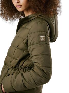 Doudoune Pepe Jeans Sally longue verte pour femmes