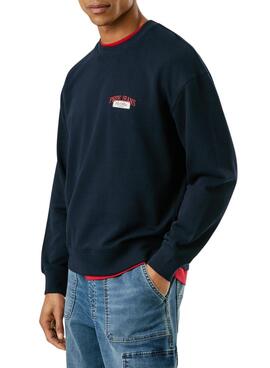 Sweat Pepe Jeans Mason col rond marine pour homme