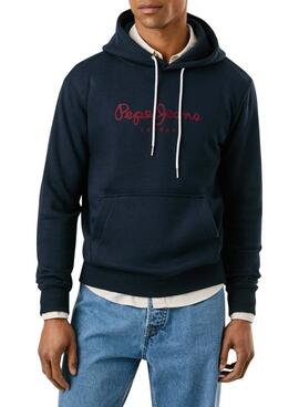 Sweat à capuche Pepe Jeans Macbeth avec logo marin pour homme.