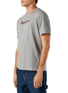 T-shirt Pepe Jeans Eggo gris logo pour homme