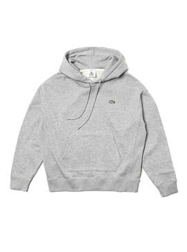 Sweat Lacoste Live Capuche Unisexe Gris