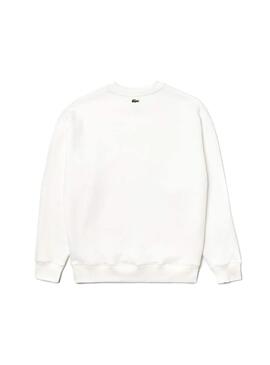 Sweat Lacoste Live Signature unisexe Blanc