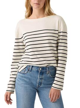 Maillot Levis Marine à rayures beige pour femmes