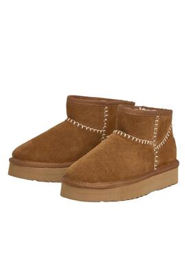 Bottines Pepe Jeans Dissy Etnic avec plateforme camel pour femme