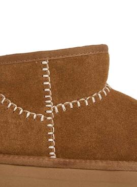 Bottines Pepe Jeans Dissy Etnic avec plateforme camel pour femme
