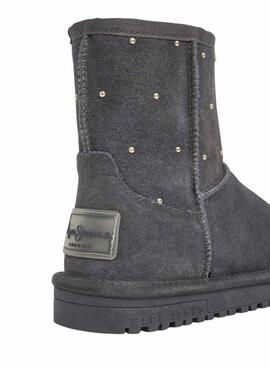 Bottines Pepe Jeans Diss Studs en daim avec clous gris pour femme