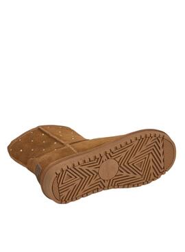 Bottines Pepe Jeans Diss West en daim avec clous couleur chameau pour femme