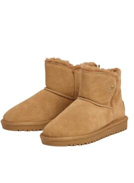 Bottines Pepe Jeans Diss Urban en daim avec clous camel pour femme