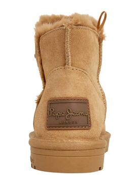 Bottines Pepe Jeans Diss Urban en daim avec clous camel pour femme