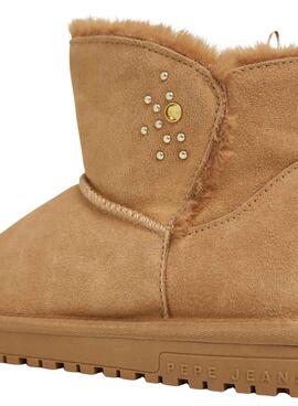 Bottines Pepe Jeans Diss Urban en daim avec clous camel pour femme