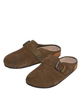 Sabots Pepe Jeans Corby en daim vert pour femme