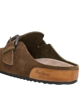 Sabots Pepe Jeans Corby en daim vert pour femme