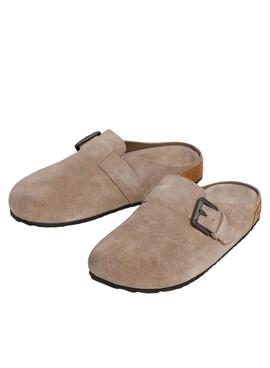 Sabots Pepe Jeans Corby en daim beige pour femme