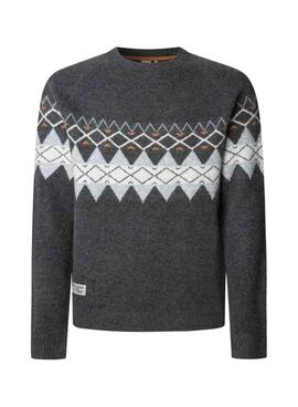 Maillot Pepe Jeans Presley gris avec motifs grecs pour homme