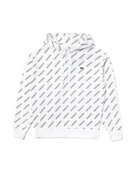 Sweat Lacoste Live Signature Blanc pour Homme