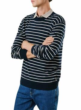 Maillot Pepe Jeans Andre à rayures marine pour homme
