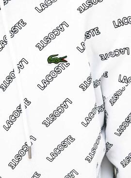 Sweat Lacoste Live Signature Blanc pour Homme