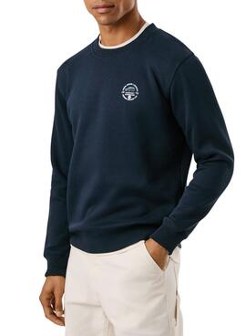 Sweatshirt Pepe Jeans Tacky dos dos imprimé marine pour homme
