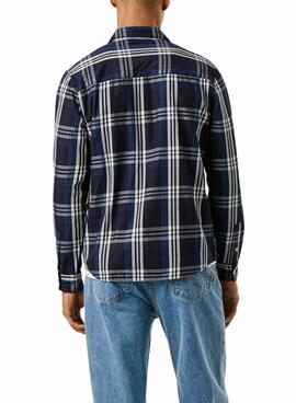 Chemise Pepe Jeans Codar à carreaux bleus pour homme