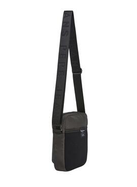 Sac Pepe Jeans Wayne reporter avec logo gris pour homme