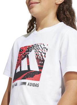 TEE-shirt à logo camouflage blanc