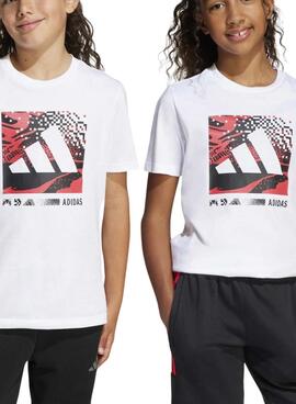 TEE-shirt à logo camouflage blanc